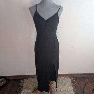 Black Waffle Tight Dress